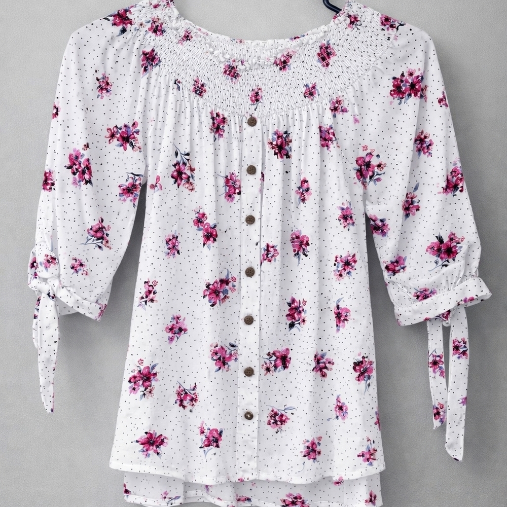 Floral Button-Down Women's Top